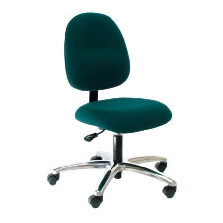 Industrial Seating Heavy Duty Mid Back Fabric Chair with Aluminum Base Black AM22S-F BLACK-351